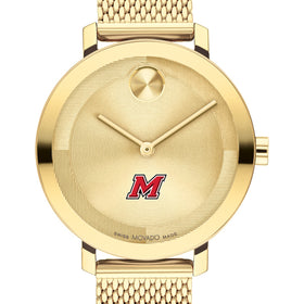 Marist College Women&#39;s Movado Bold Gold with Mesh Bracelet Shot #1