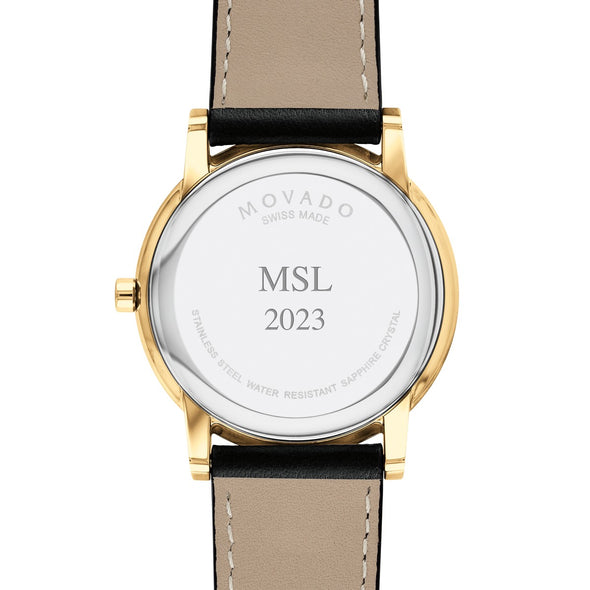 Men's Movado Gold Museum Classic Leather Back with Personalization