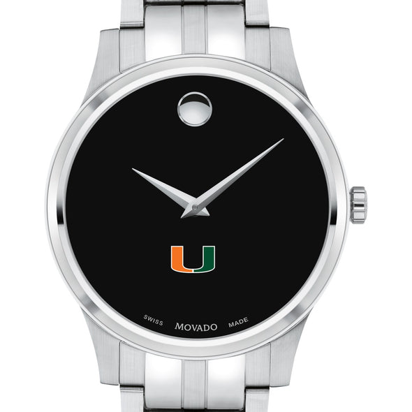 Miami Men&#39;s Movado Collection Stainless Steel Watch with Black Dial Shot #1