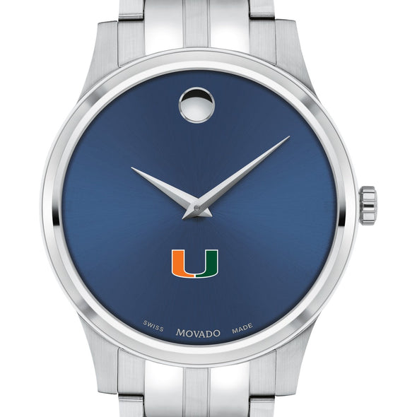 Miami Men&#39;s Movado Collection Stainless Steel Watch with Blue Dial Shot #1