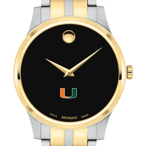 Miami Men&#39;s Movado Collection Two-Tone Watch with Black Dial Shot #1