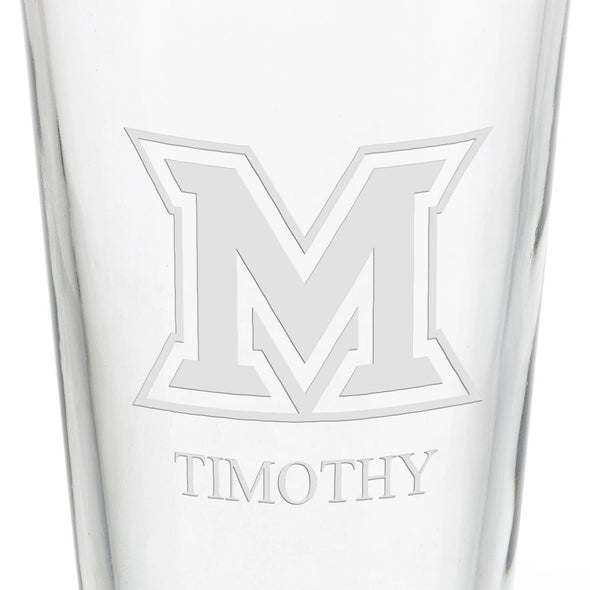 Miami University 16 oz Pint Glass Shot #3