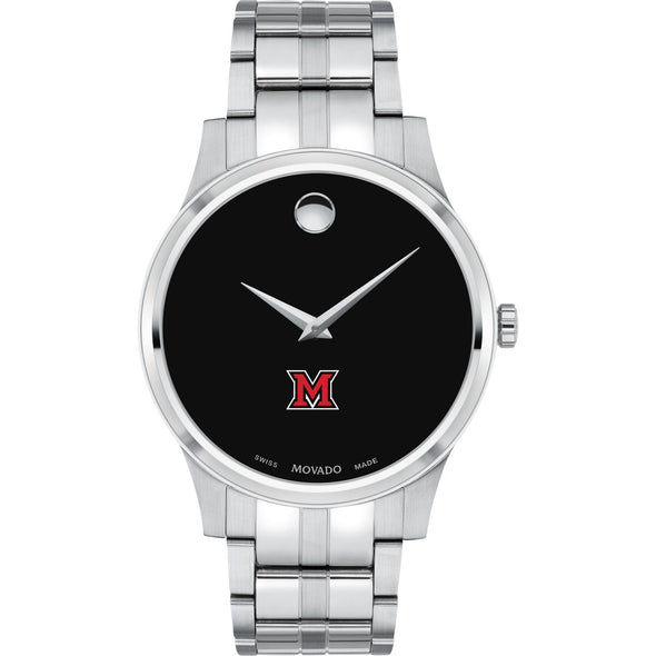 Miami University Men&#39;s Movado Collection Stainless Steel Watch with Black Dial Shot #2