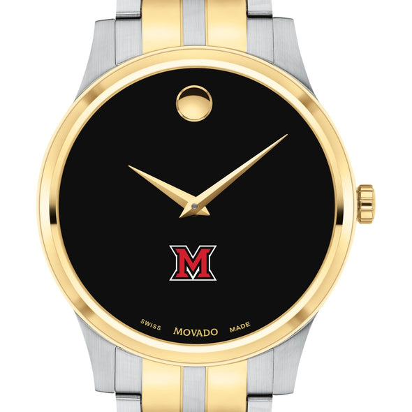 Miami University Men&#39;s Movado Collection Two-Tone Watch with Black Dial Shot #1