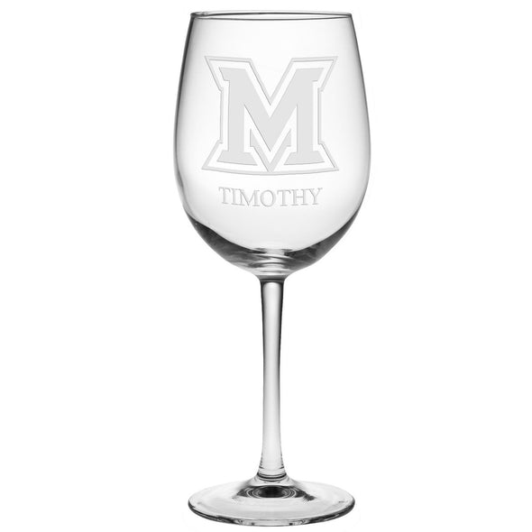 Miami University Red Wine Glasses - Made in the USA Shot #2