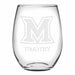 Miami University Stemless Wine Glasses Made in the USA