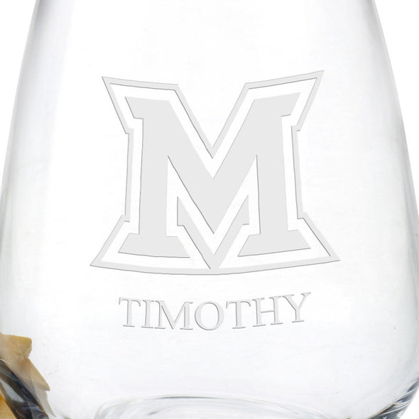 Miami University Stemless Wine Glasses Shot #3