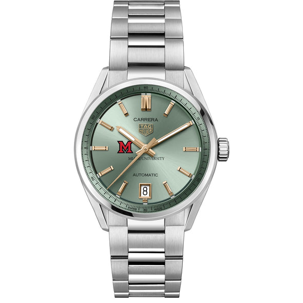 Miami University Women&#39;s TAG Heuer Steel Carrera with Green Dial Shot #2