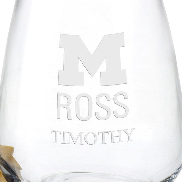 Michigan Ross Stemless Wine Glasses Shot #3