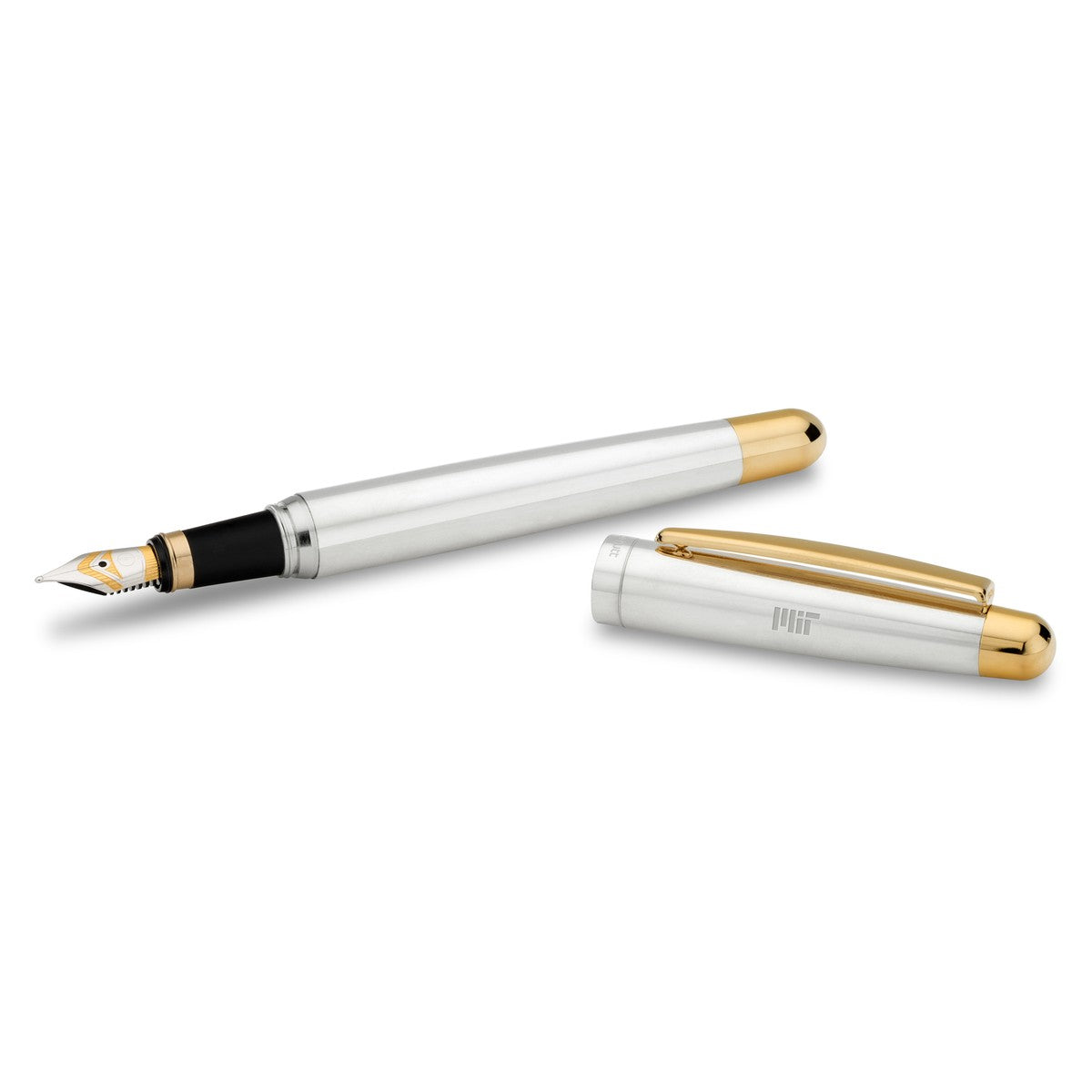 MIT Fountain Pen in Sterling Silver with Gold Trim | M.LaHart & Co.