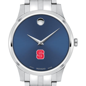 NC State Men&#39;s Movado Collection Stainless Steel Watch with Blue Dial Shot #1