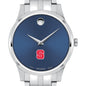 NC State Men's Movado Collection Stainless Steel Watch with Blue Dial Shot #1