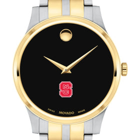 NC State Men&#39;s Movado Collection Two-Tone Watch with Black Dial Shot #1