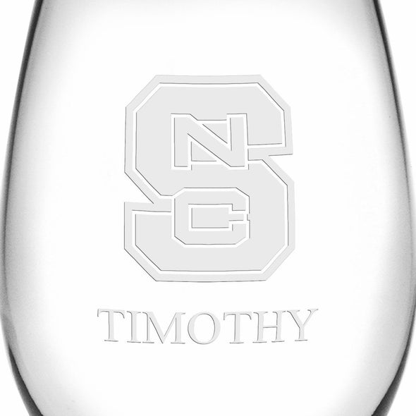 NC State Stemless Wine Glasses Made in the USA Shot #3