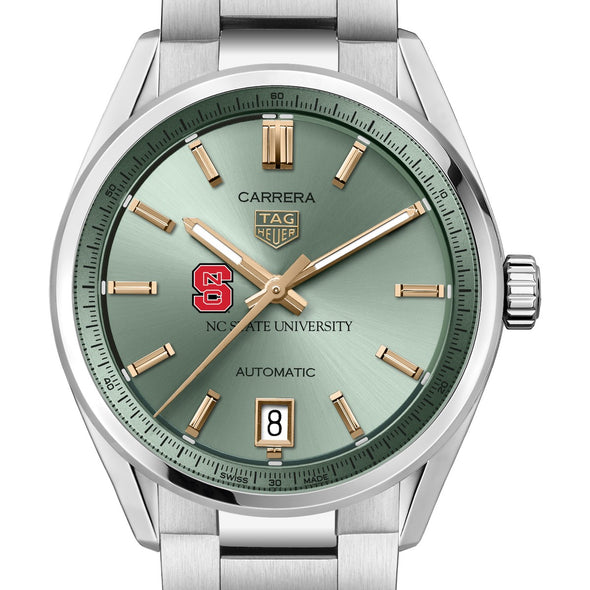 NC State Women&#39;s TAG Heuer Steel Carrera with Green Dial Shot #1