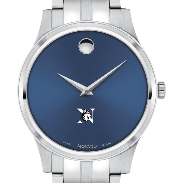 Northeastern Men&#39;s Movado Collection Stainless Steel Watch with Blue Dial Shot #1