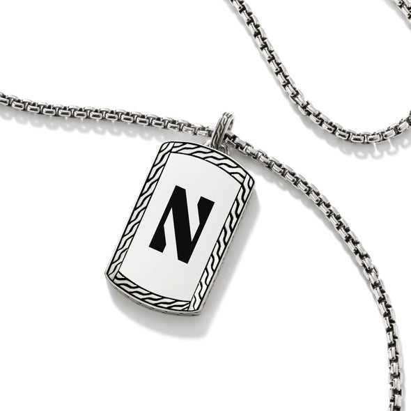 Northwestern Dog Tag by John Hardy with Box Chain Shot #3