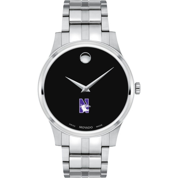 Northwestern Men&#39;s Movado Collection Stainless Steel Watch with Black Dial Shot #2