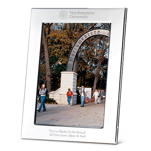 Northwestern Polished Pewter 5x7 Picture Frame Shot #1