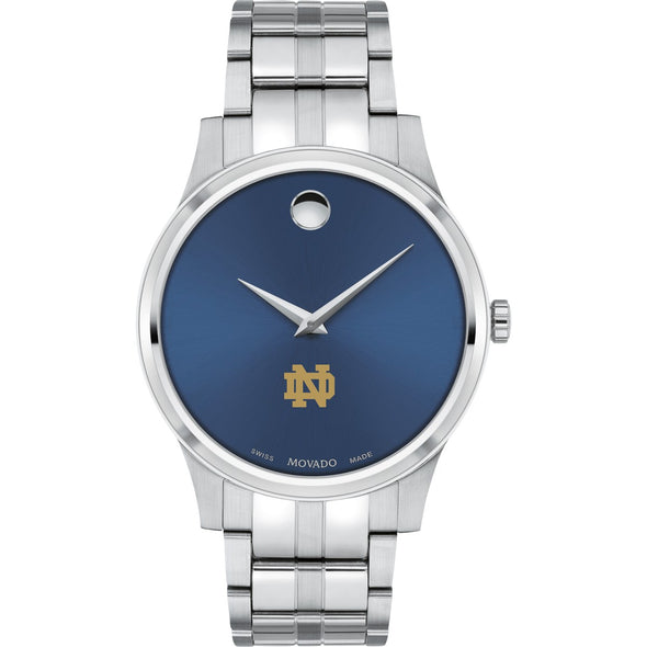 Notre Dame Men&#39;s Movado Collection Stainless Steel Watch with Blue Dial Shot #2