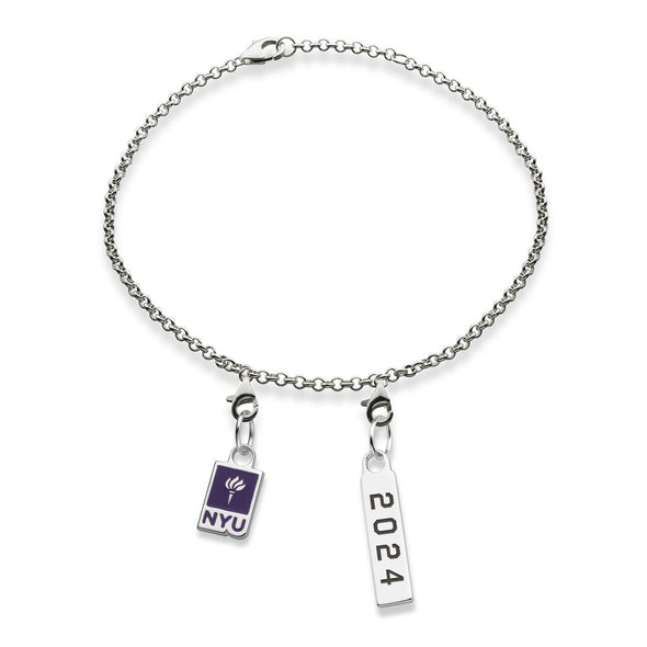 NYU 2024 Sterling Silver Anklet Shot #1