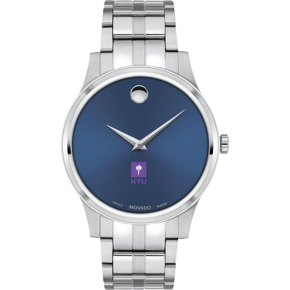 NYU Men&#39;s Movado Collection Stainless Steel Watch with Blue Dial Shot #2