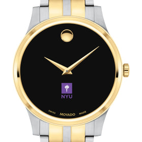 NYU Men&#39;s Movado Collection Two-Tone Watch with Black Dial Shot #1