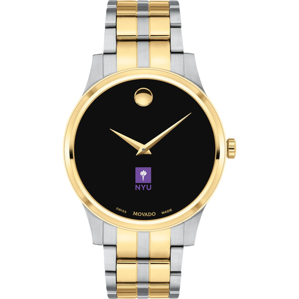 NYU Men&#39;s Movado Collection Two-Tone Watch with Black Dial Shot #2