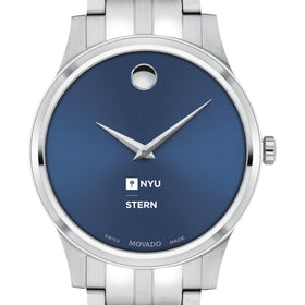 NYU Stern Men&#39;s Movado Collection Stainless Steel Watch with Blue Dial Shot #1