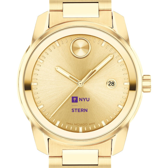 NYU Stern School of Business Men&#39;s Movado BOLD Gold with Date Window Shot #1