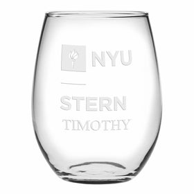 NYU Stern Stemless Wine Glasses Made in the USA Shot #1