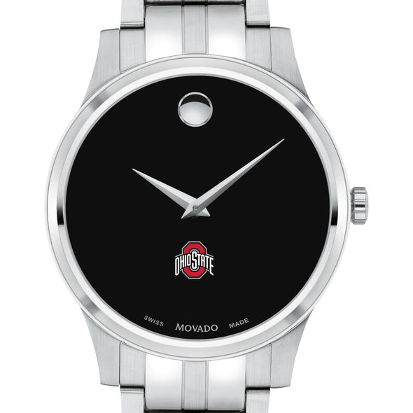 Ohio State Men&#39;s Movado Collection Stainless Steel Watch with Black Dial Shot #1