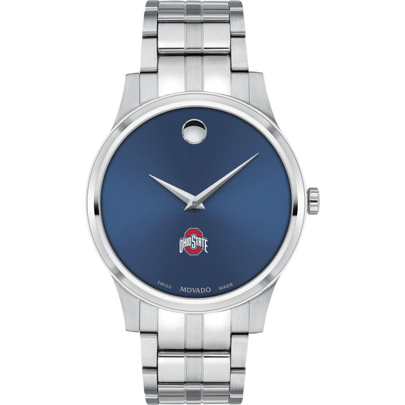 Ohio State Men&#39;s Movado Collection Stainless Steel Watch with Blue Dial Shot #2