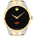 Oklahoma State Men's Movado Collection Two-Tone Watch with Black Dial