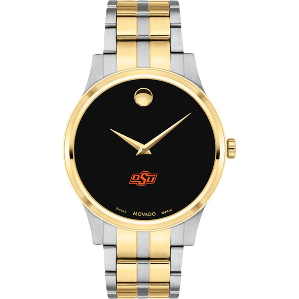 Oklahoma State Men&#39;s Movado Collection Two-Tone Watch with Black Dial Shot #2