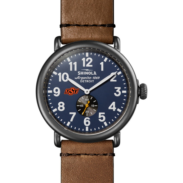 Oklahoma State Shinola Watch, The Runwell 47 mm Midnight Blue Dial Shot #2