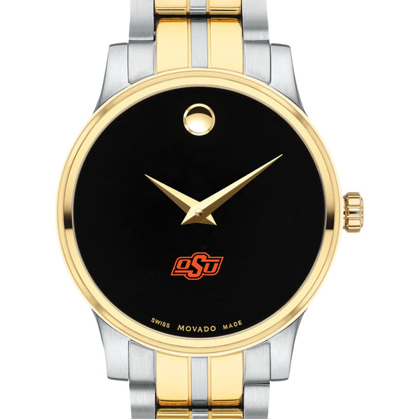 Oklahoma State Women&#39;s Movado Collection Two-Tone Watch with Black Dial Shot #1