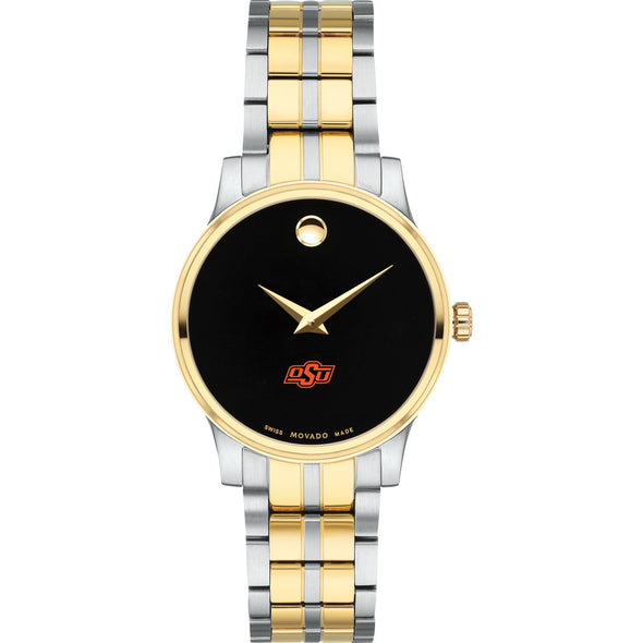 Oklahoma State Women&#39;s Movado Collection Two-Tone Watch with Black Dial Shot #2