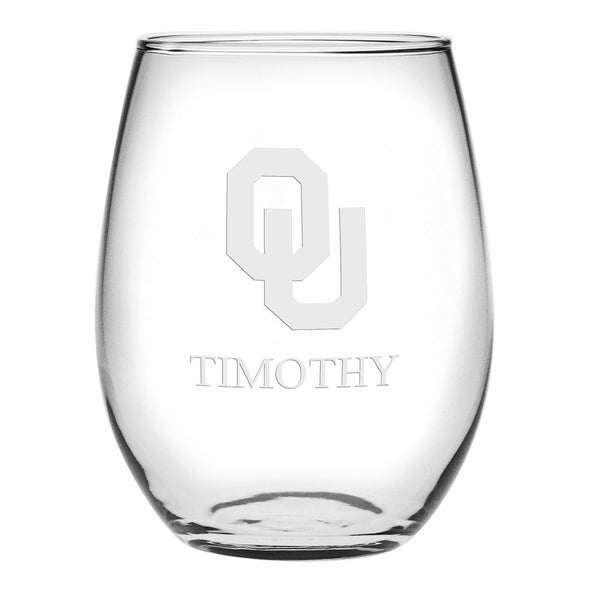 Oklahoma Stemless Wine Glasses Made in the USA Shot #1