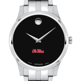 Ole Miss Men&#39;s Movado Collection Stainless Steel Watch with Black Dial Shot #1