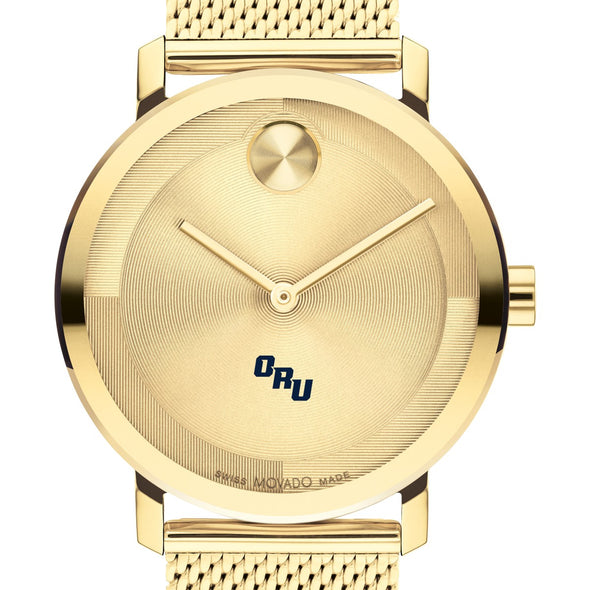 Oral Roberts University Men&#39;s Movado BOLD Gold with Mesh Bracelet Shot #1