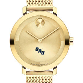 Oral Roberts University Women&#39;s Movado Bold Gold with Mesh Bracelet Shot #1