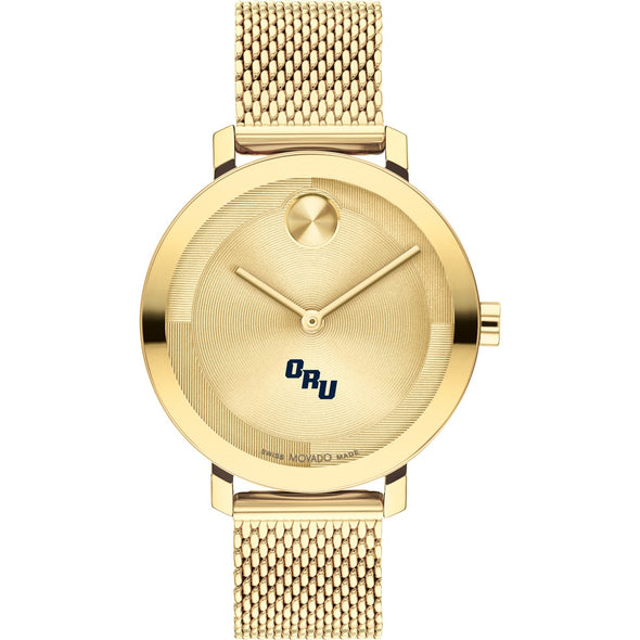 Oral Roberts University Women&#39;s Movado Bold Gold with Mesh Bracelet Shot #2