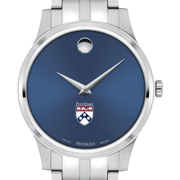 Penn Med Men&#39;s Movado Collection Stainless Steel Watch with Blue Dial Shot #1