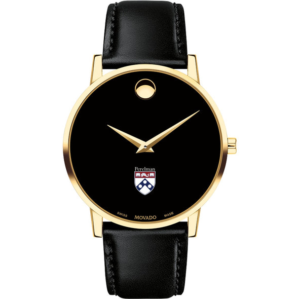 Penn Med Men&#39;s Movado Gold Museum Classic Leather Shot #2