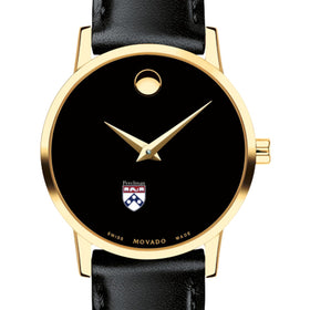 Penn Med Women&#39;s Movado Gold Museum Classic Leather Shot #1