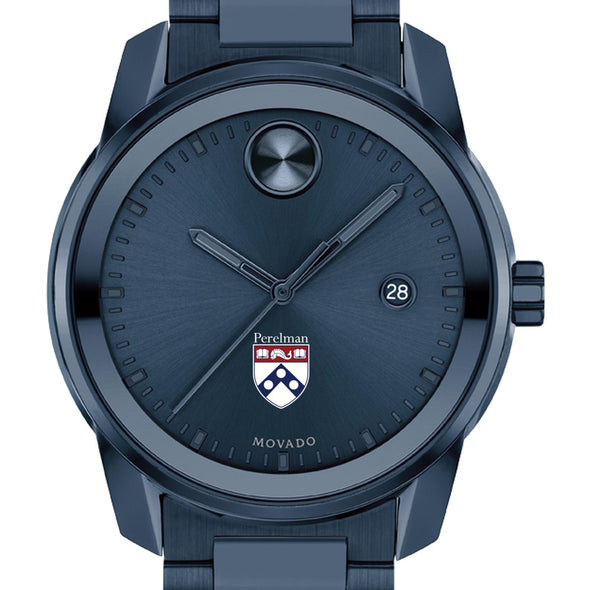 Perelman School of Medicine Men&#39;s Movado BOLD Blue Ion with Date Window Shot #1