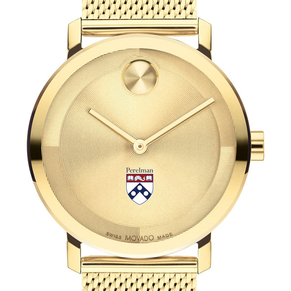 Perelman School of Medicine Men&#39;s Movado BOLD Gold with Mesh Bracelet Shot #1