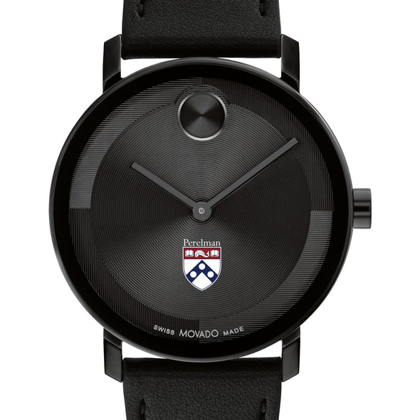 Perelman School of Medicine Men&#39;s Movado BOLD with Black Leather Strap Shot #1