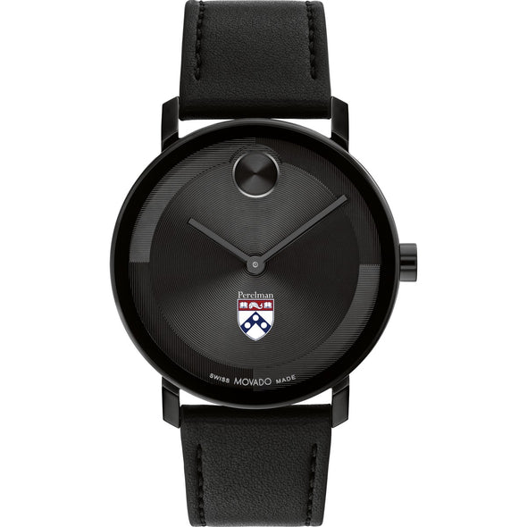 Perelman School of Medicine Men&#39;s Movado BOLD with Black Leather Strap Shot #2